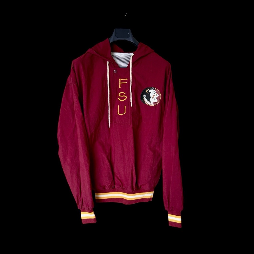 Vintage 90's Florida State University Pullover Med Hooded Windbreaker Seminoles‎